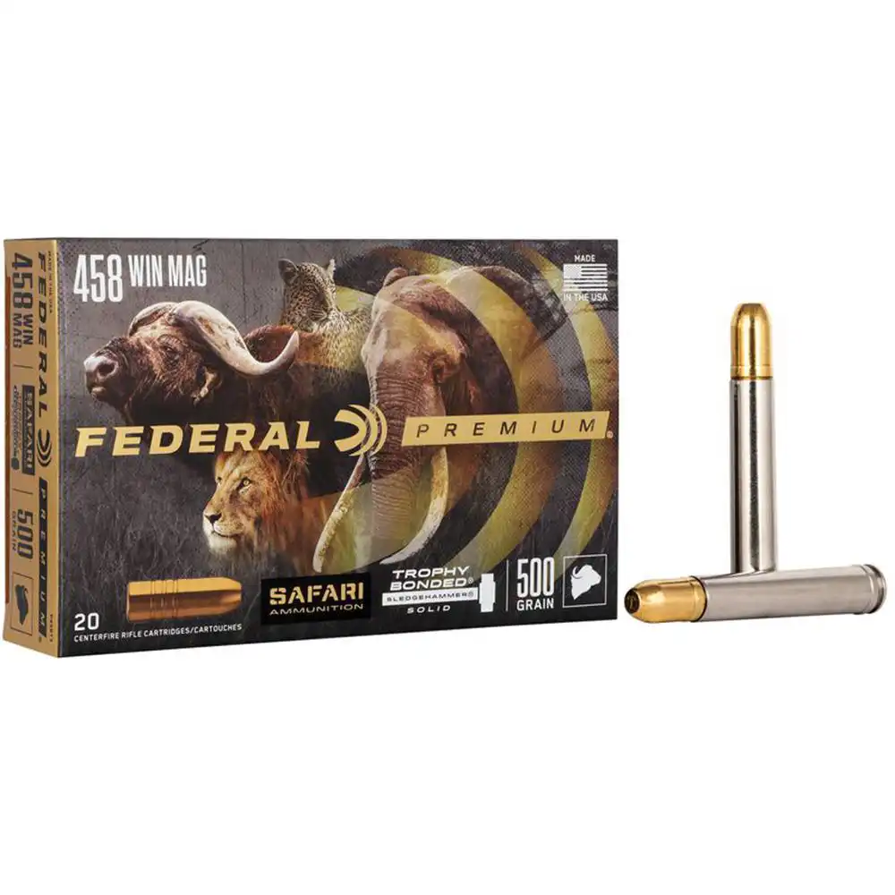 Federal Premium Cape-Shok Rifle Ammunition .458 Win Mag 500 gr TBSS 1950 fps - 20/ct