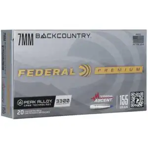 Federal Terminal Ascent Rifle Ammunition 7mm Backcountry 155gr PT 3300 fps 20/ct