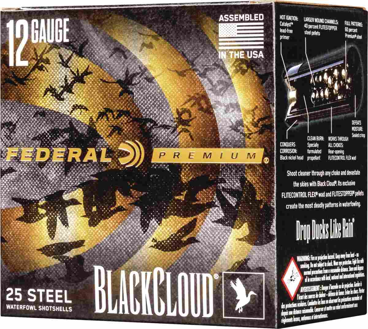 Federal Black Cloud FS Steel Shotshells 12ga 3" 1-1/4oz 1450 fps #1 25/ct