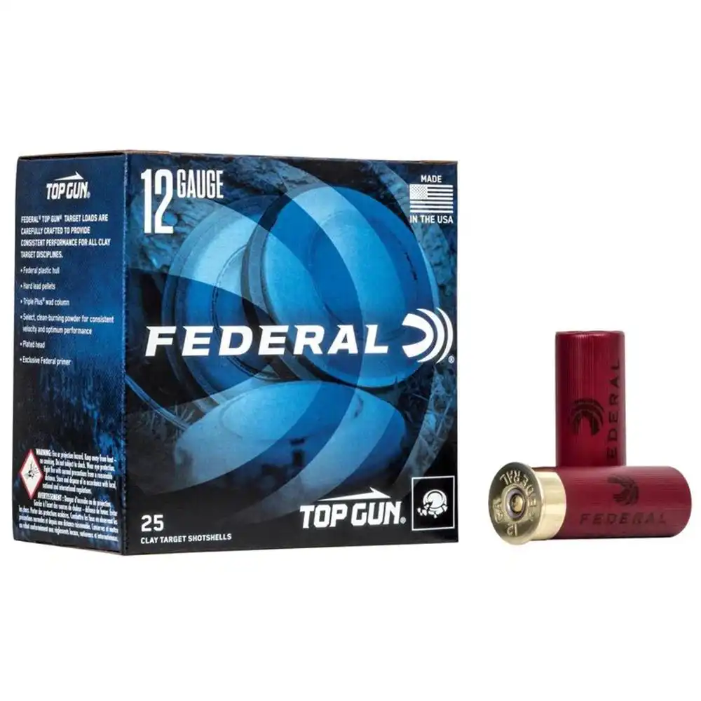 Federal Top Gun Shotshells 12 ga 2-3/4" 1-1/8oz 1200 fps #8 250/ct (10-25/ct)