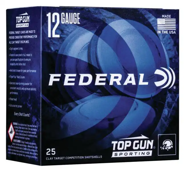Federal Top Gun Sporting Shotshells 12 ga 2-3/4" 1 oz 1250 fps #7.5 25/ct