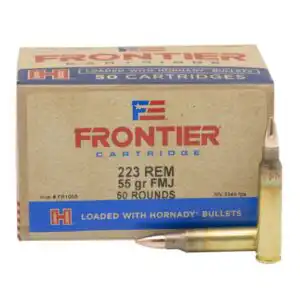 Hornady Frontier Rifle Ammunition .223 Rem 55 gr FMJ 3240 fps 50/ct(Oriented)