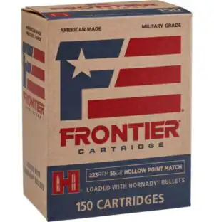 Hornady Frontier Rifle Ammunition  .223 Rem 55 gr HP-MATCH 150/ct (Oriented)