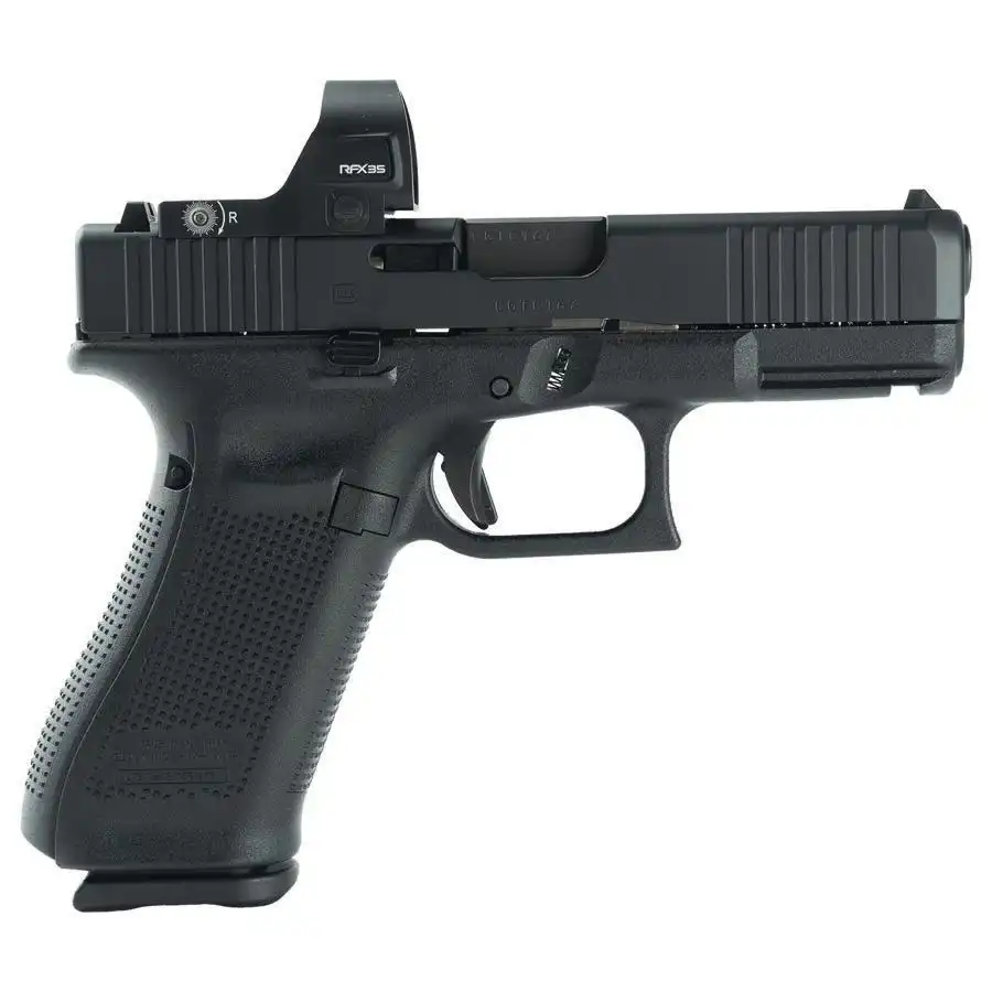 Glock V-Series Optic Ready Model 45 Handgun 9mm Luger 17rd Magazines(3) 3.7" Barrel Black Cerakote Viridian RFX35 Optic Austria