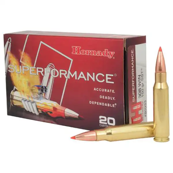 Hornady Superformance Rifle Ammunition .308 Win 150 gr SST 3000 fps 20/ct