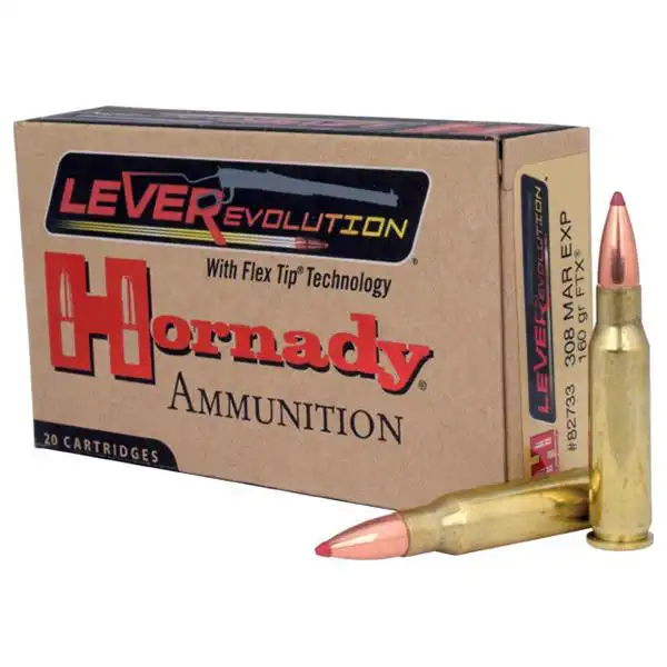 Hornady LEVERevolution Rifle Ammunition .308 Marlin 160 gr FTX 2660 fps 20/ct