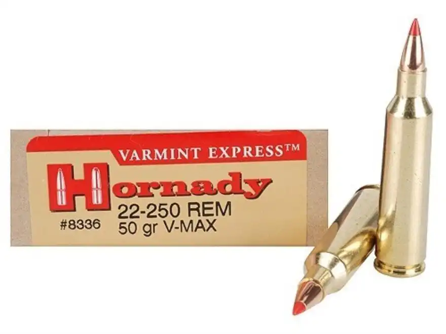 Hornady Varmint Express Rifle Ammunition .22-250 Rem 50 gr V-MAX 3800 fps 20/ct