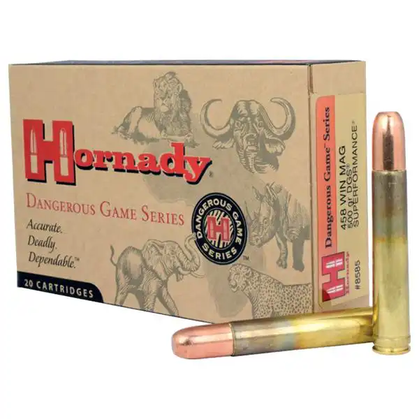 Hornady Dangerous Game Rifle Ammunition .458 Win Mag 500 gr DGS 2140 fps 20/ct
