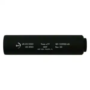 B&T Six9 Wipe Suppressor ONLY 9mm Luger Black Firearm Sold Separately