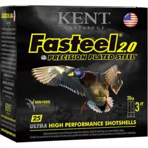 Kent Fasteel + Precision Plated Steel Waterfowl Shotshells 20ga 3" 1oz 1350 fps #2 & #4 25/ct
