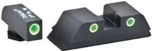 Green Tritium FRONT/REAR 3 dot sight set white outlines for Glock Gen 5
