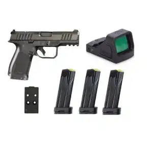 Rost Martin RM1C Handgun Bundle 9mm Luger 10rd (4) Magazines 4" Barrel Black Viridian Red Dot Pistol Case CA Compliant