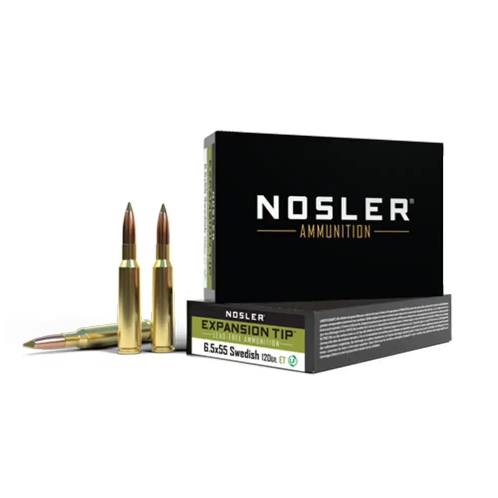 Nosler E-Tip Rifle Ammunition 6.5x55 120gr ET 2756 fps 20/ct