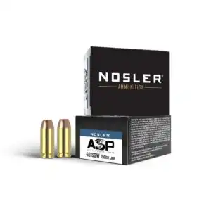 Nosler ASP Handgun Ammunition .40 S&W 150 gr JHP 1110 fps 20/ct
