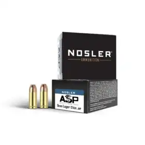 Nosler ASP Handgun Ammo 9mm Luger 124 gr JHP 1150 fps 20/ct