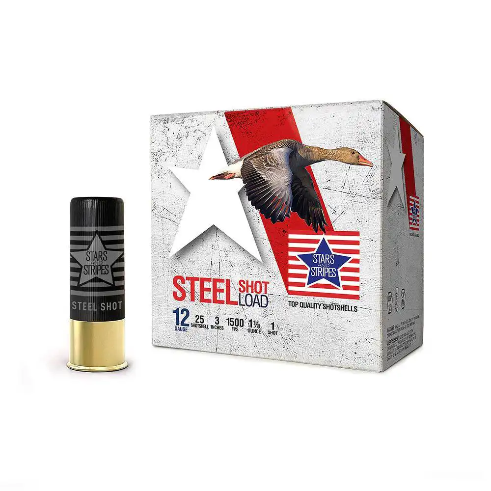 PPU Stars & Stripes Steel Shotshell 12ga 3'' 1-1/8 oz 1500 fps #1 25/ct