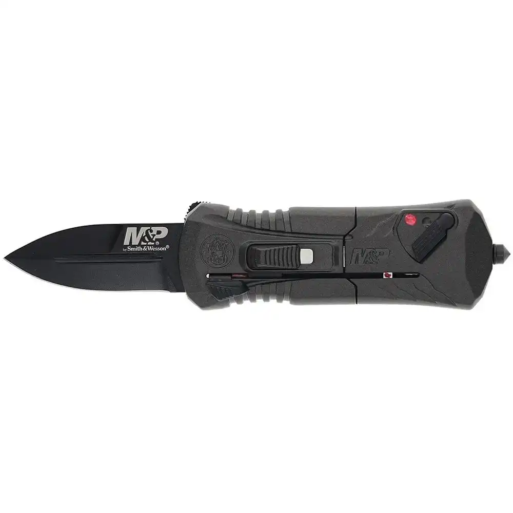 Smith & Wesson M&P Compact OTF Folding Knife 1-9/10" Spear Point Blade Grey
