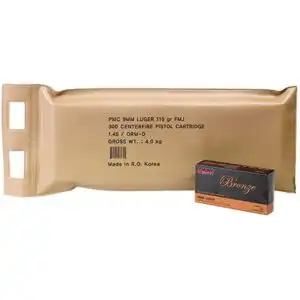 PMC Handgun Ammunition Battle Pack 9mm Luger 115 gr FMJ 1150 fps 300/ct (6/ct Battle Pack)