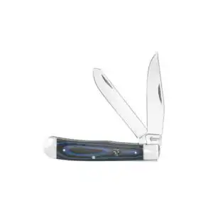 ABKT Cattleman Trapper Cowhand Knife 2 Blades Blue