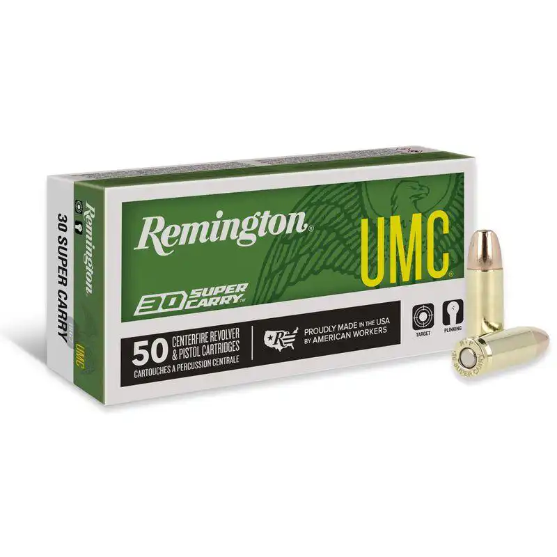 Remington UMC Handgun Ammunition .30 Super Carry 100gr FMJ 1250 fps 50/ct