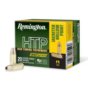 Remington HTP Handgun Ammunition .30 Super Carry 100gr JHP 1235 fps 20/ct