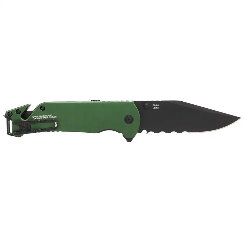 SOG Knives Escape 2.0 Folding Knife 3-2/5" Semi Serrated Clip Point Blade OD Green
