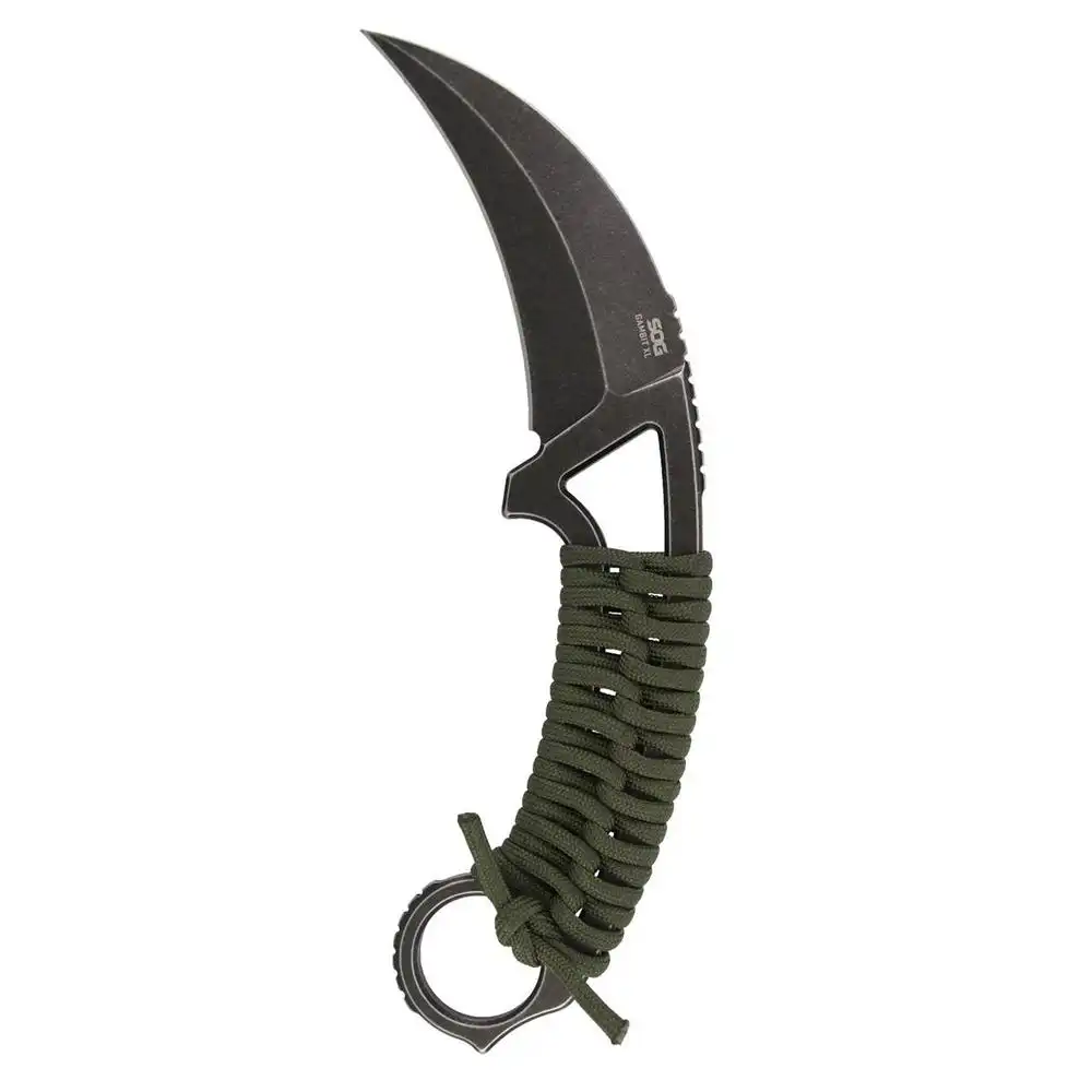SOG Gambit XL Fixed Knife 4" Karambit Blade OD Green