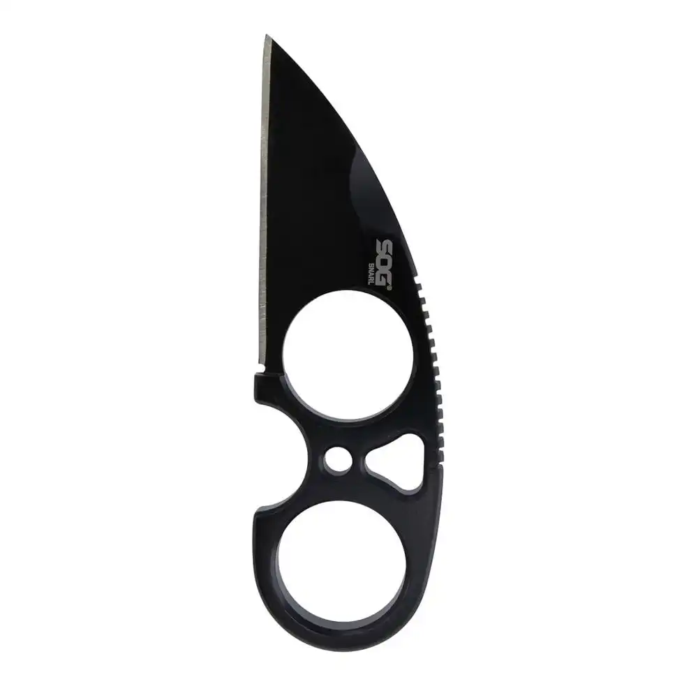 SOG Knives Snarl Blackout Fixed Blade Knife 2.3" Sheepsfoot Blade Black
