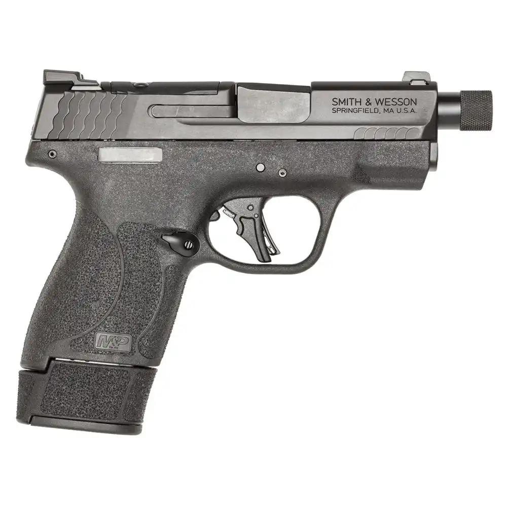 S&W M&P 9 Shield Plus Handgun 9mm Luger 10/13/15rd Magazines 3.7" Threaded Barrel OR Night Sight No Thumb Safety