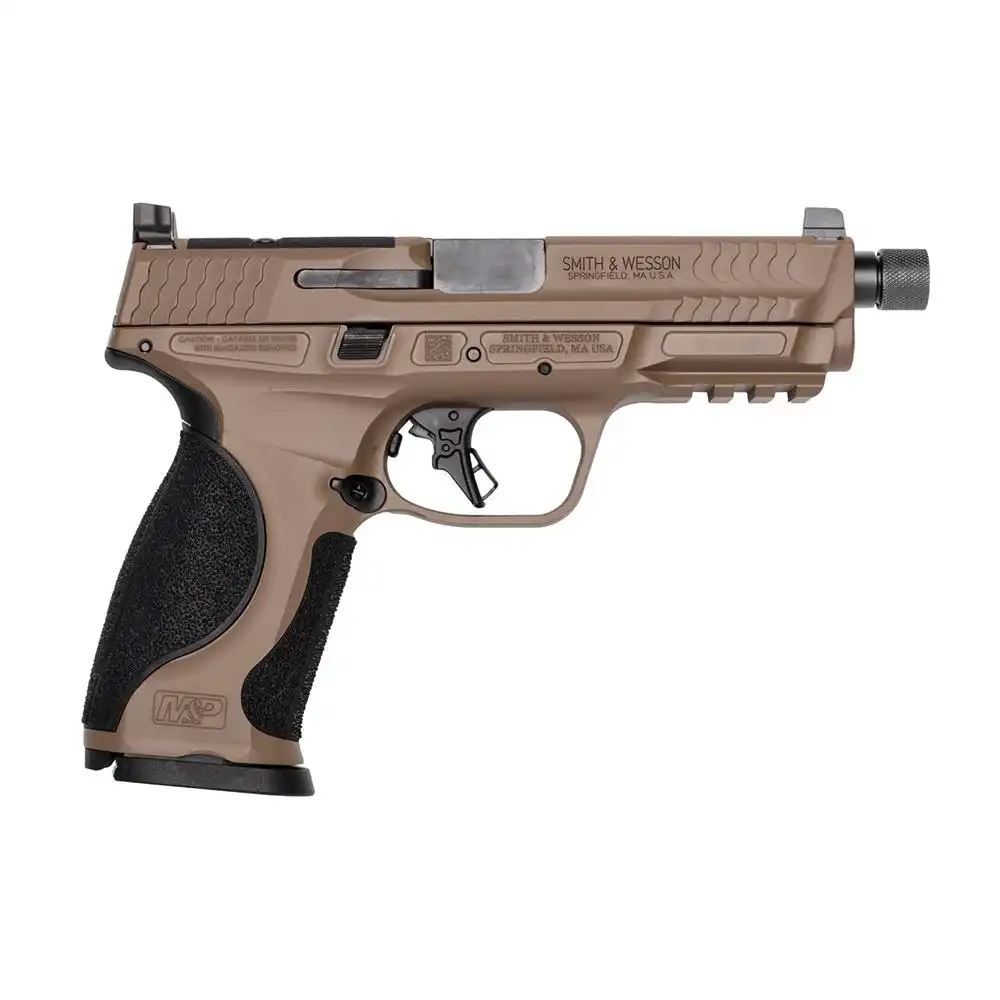 S&W M&P 9 M2.0 Metal OR Optic Ready Handgun 9mm Luger 17rd Magazines(2) 4.6" Threaded Barrel No Thumb Safety FDE