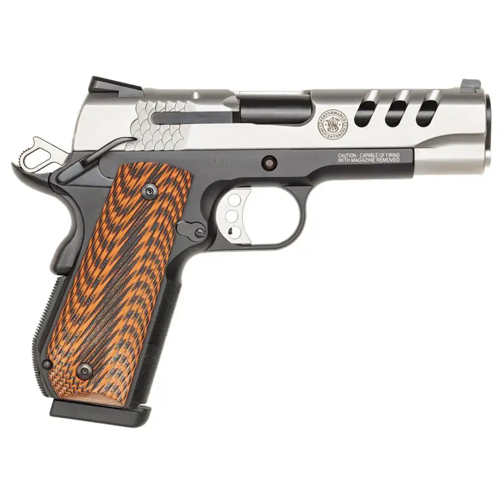 Smith & Wesson Performance Center 1911 Handgun .45 ACP 9rd Magazine 4.25" Barrel 2 Tone Brown Grips