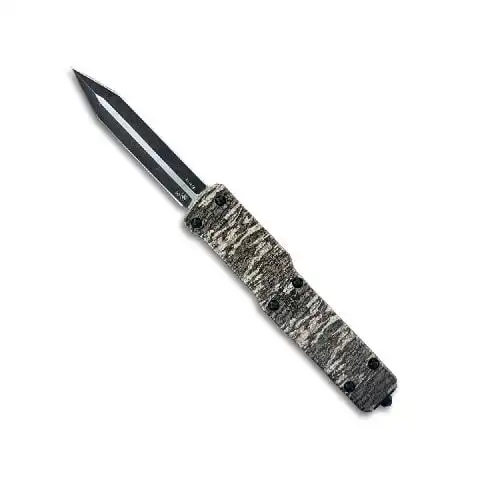 Templar Knife Premium Large Zinc Weighted Knife 3-1/2" D2 Dagger Blade Mossy Oak Bottomland
