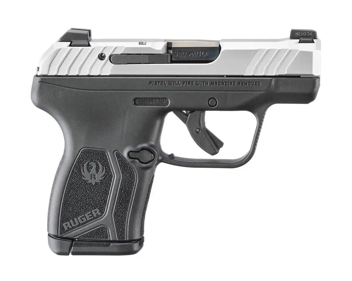 Ruger LCP MAX Handgun .380 Auto 10rd Magazine 2.80'' Black Oxide Barrel Loaded Chamber Indicator Stainless Slide/Black Grip Thumb Safety