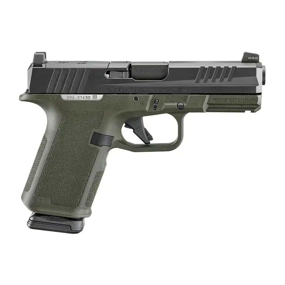 Ruger RXM Handgun 9mm Luger 15rd Magazines(2) 4" Barrel ODG Poly Frame Front Night Sight