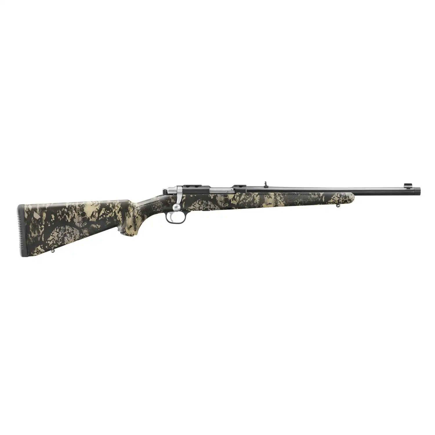 Ruger 77/44 Rifle .44 Rem 4rd Capacity 16.6" Threaded Barrel Mag Alloy Blued Steel w/Camo Pattern Stock
