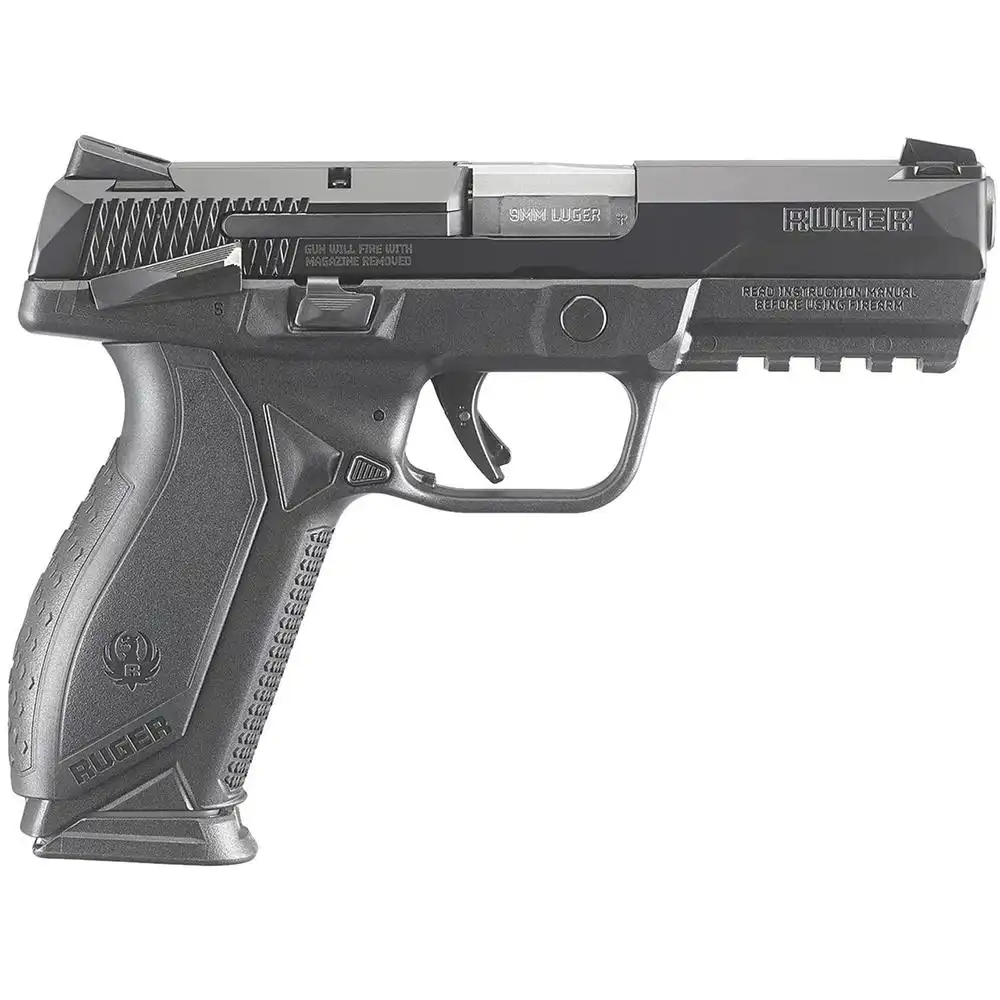 Ruger American Duty Frame Handgun 9mm Luger 10rd Magazine 4.2" Barrel Black with Safety