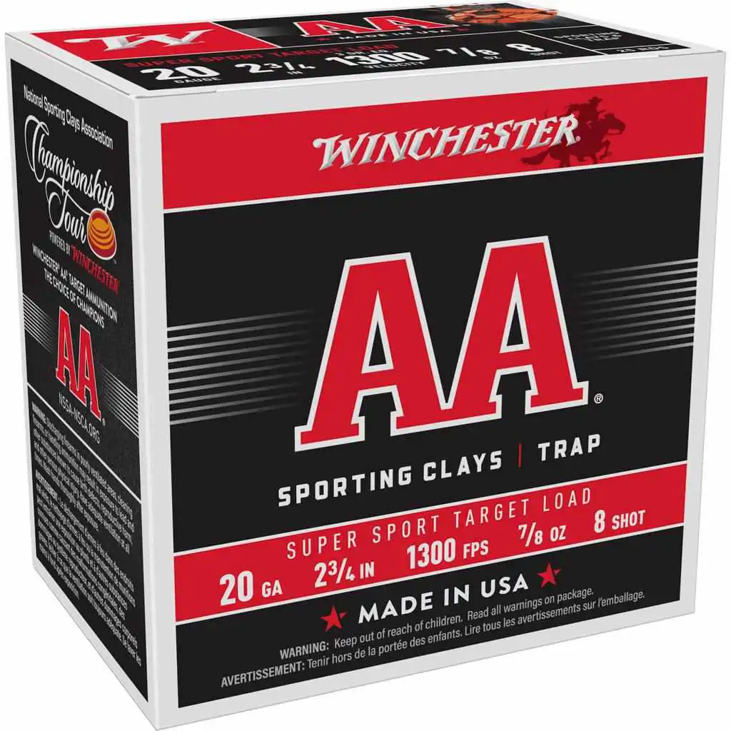 Winchester AA Super Sport 20 ga 2-3/4" 7/8 oz #8 1300 fps - 25/ct