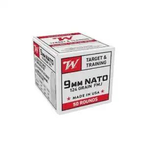 Winchester USA Target & Training NATO Handgun Ammunition 9mm Luger 124 gr. FMJ 1200 fps 50/ct