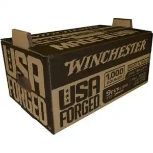 Winchester USA Forged - Steel Case Handgun Ammunition 9mm Luger 115gr FMJ 1190 fps 1000/ct