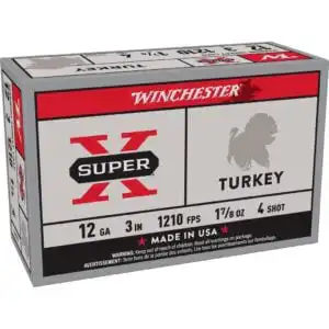 Winchester Super-X Turkey Loads Shotshells 12ga 3" 1-7/8 oz 1210 fps #4 10/ct