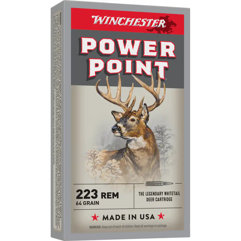 Winchester Power Point Rifle Ammunition .223 Rem 64 gr. PSP 3020 fps 20/ct