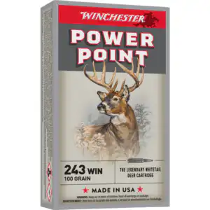 Winchester Power Point Rifle Ammunition .243 Win 100 gr. JSP 2960 fps 20/ct