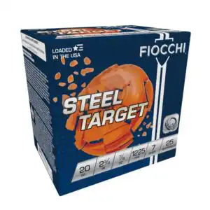 Fiocchi Steel Target Low Recoil Shotshells 20 ga 2-3/4" 7/8oz 1225 fps #7 25/ct