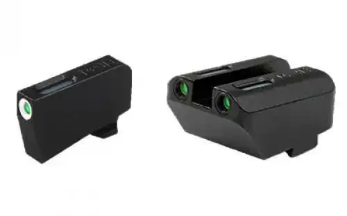 Truglo TFX Tritium/Fiber-Optic Day/Night Sight Set (Suppressor Height) fits Glock 20 21 25 28 29 30 31 32 37 40 and 41 - White Outline Front