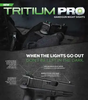 Truglo Tritium Pro Night Sights Fit Kahr Arms K MK P PM T&TP Models with New Dovetail (Post-2004) - Front Outline White/Rear Green