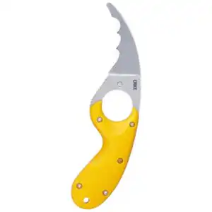 CRKT Bear Claw Fixed Knife 2-2/5" Hawkbill Blade Yellow