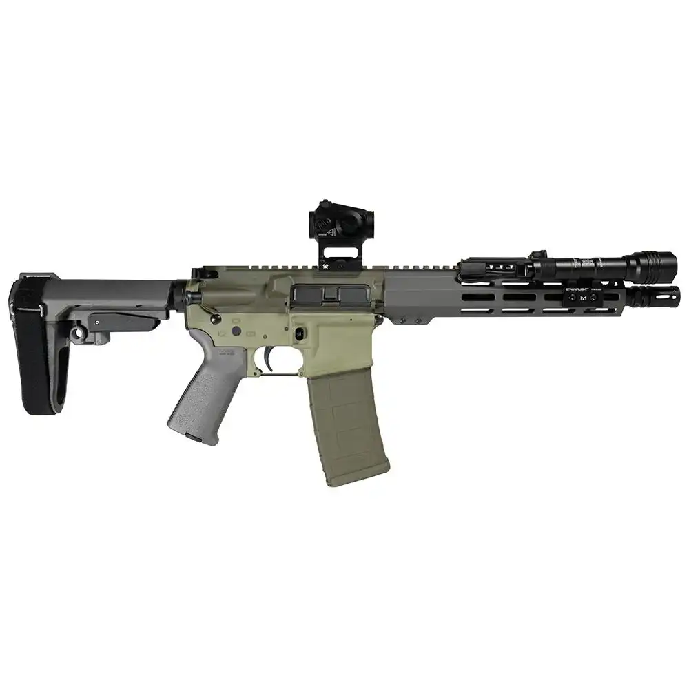 Shark Coast Bugbear AR Pistol Bundle 5.56mm 30rd Magazine 10.5'' Threaded Barrel Vortex Crossfire Red Dot Streamlight ProTac SBA3 Brace
