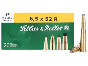 Sellier & Bellot Rifle Ammunition 6.5x52R 117 gr SP 775 fps 20/ct