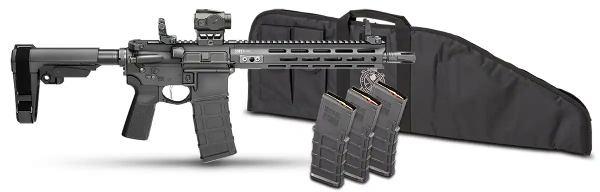 Springfield Saint Victor Gear Pac Pistol 5.56mm 30rd Magazines(4) 11.5'' Barrel SBA3 4 Brace Viridian Venta Red Dot Bag