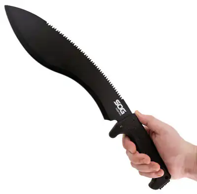 SOG MACHETE SOGFARI KUKRI - BLACK W/SHEATH - Image 6